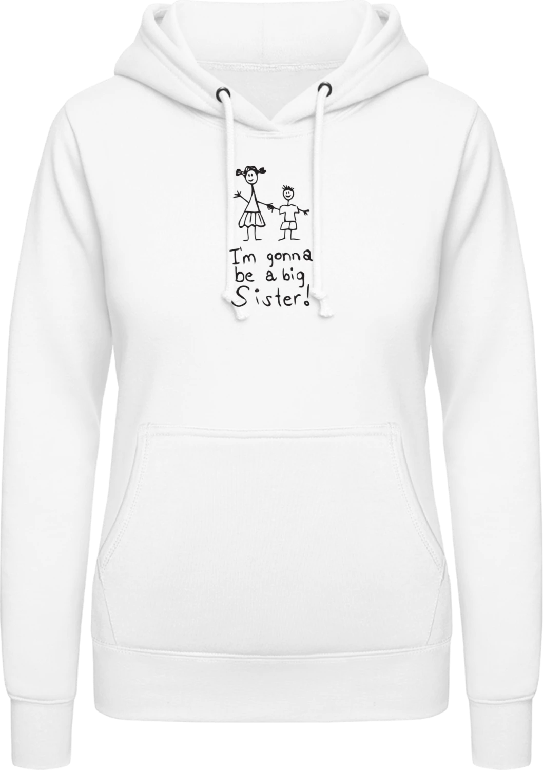 I'm Gonna Be A Big Sister ! - Arctic white AWDis ladies hoodie - Front