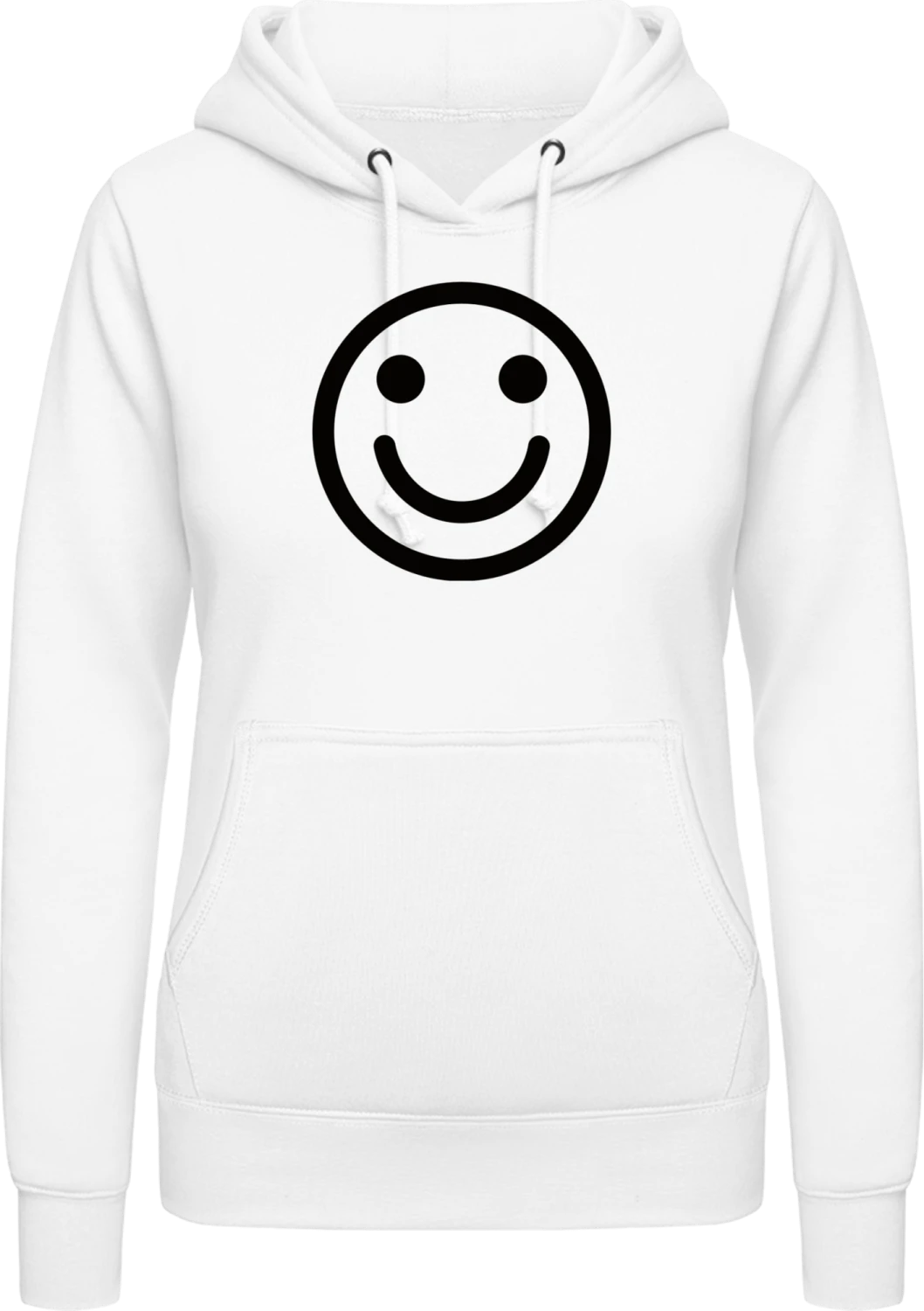 Smiley Face - Arctic white AWDis ladies hoodie - Front