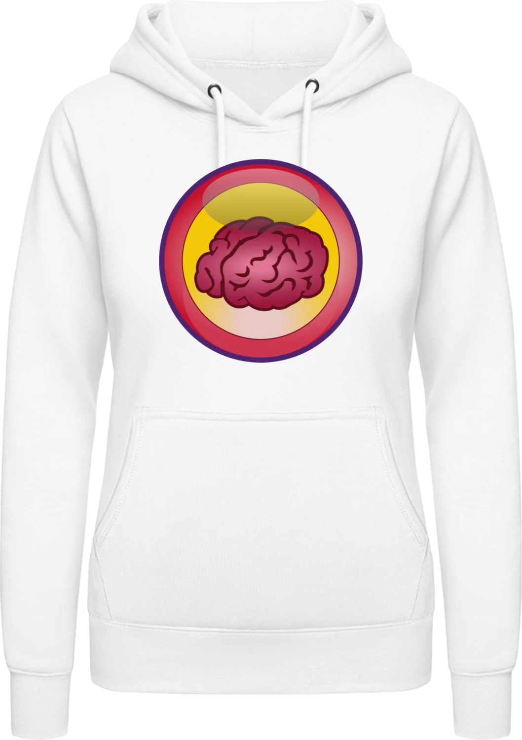 Superbrain - Arctic white AWDis ladies hoodie - Front