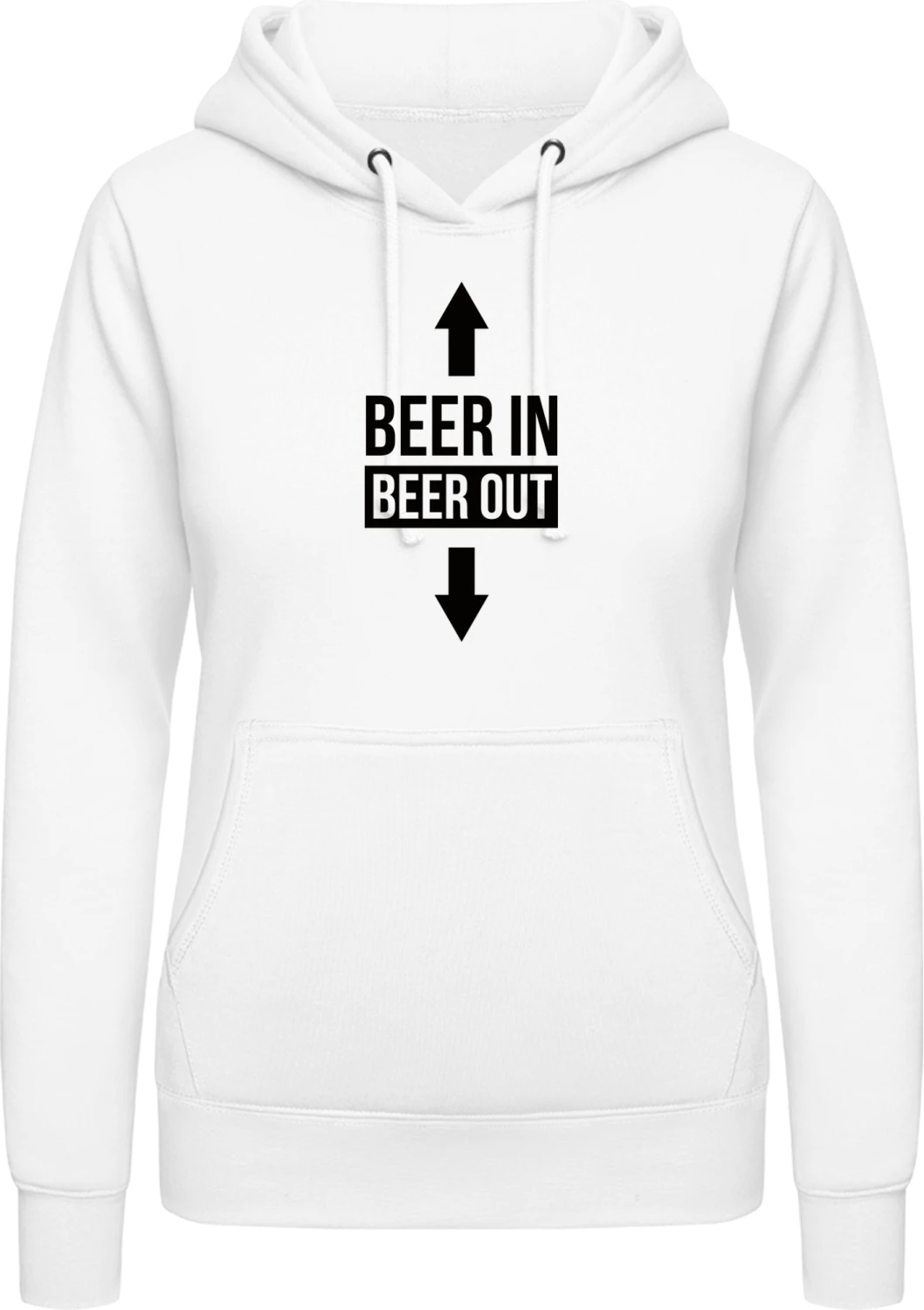 Beer In Beer Out - Arctic white AWDis ladies hoodie - Front