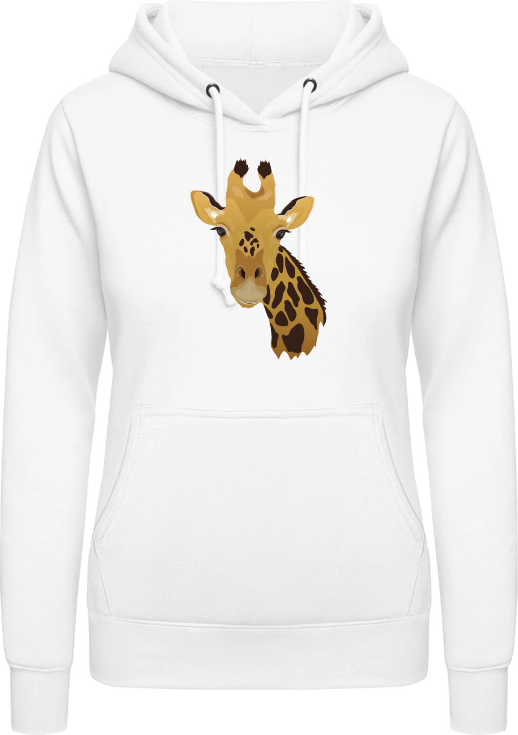 Giraffen Kopf Realistisch - Arctic white AWDis ladies hoodie - Front