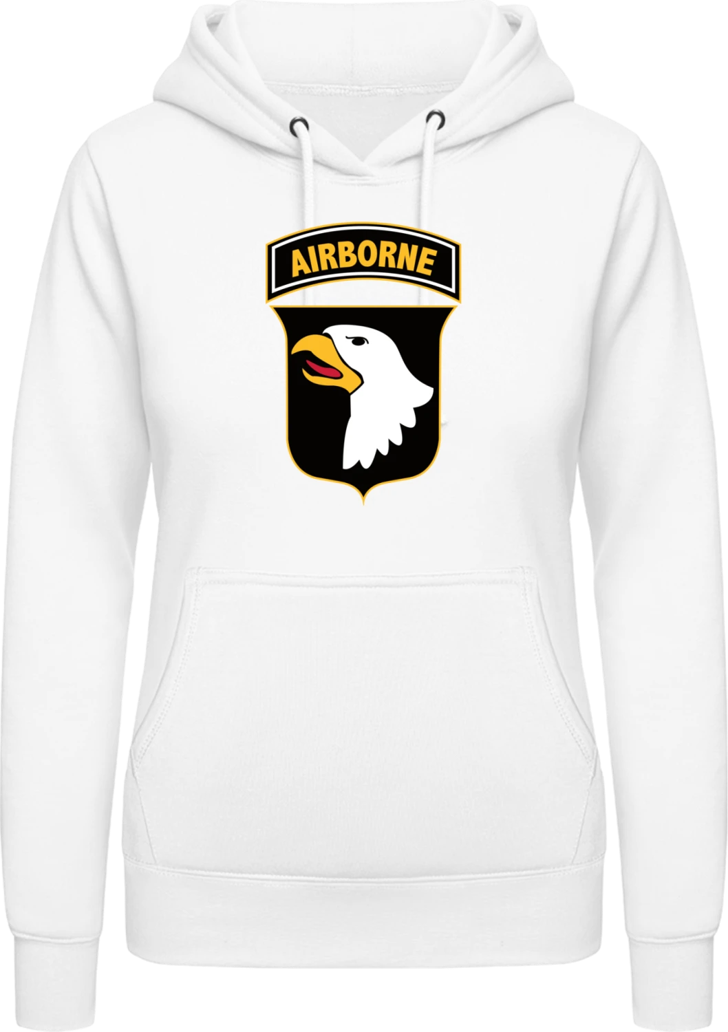 101st Airborne Division - Arctic white AWDis ladies hoodie - Front