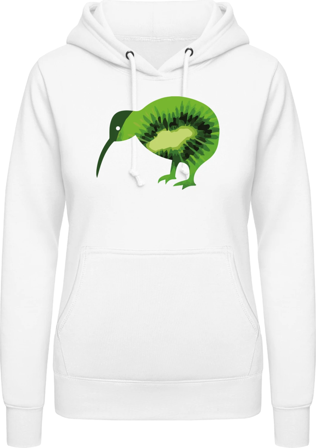 Kiwi - Arctic white AWDis ladies hoodie - Front