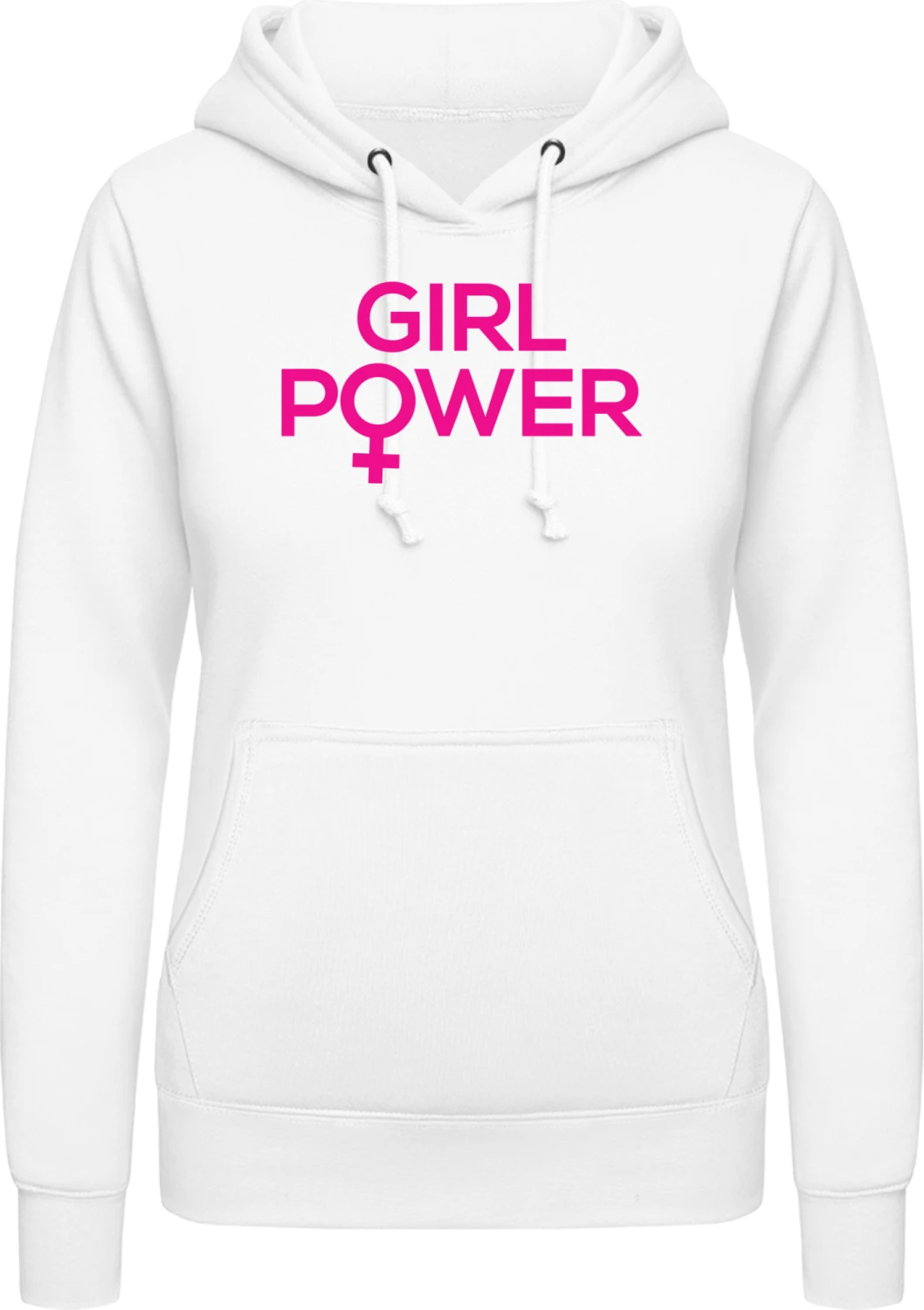 Girl Power - Arctic white AWDis ladies hoodie - Front