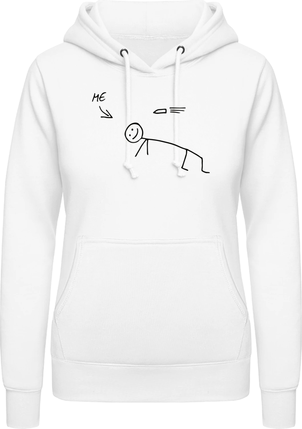 Me Matrix Super Hero - Arctic white AWDis ladies hoodie - Front