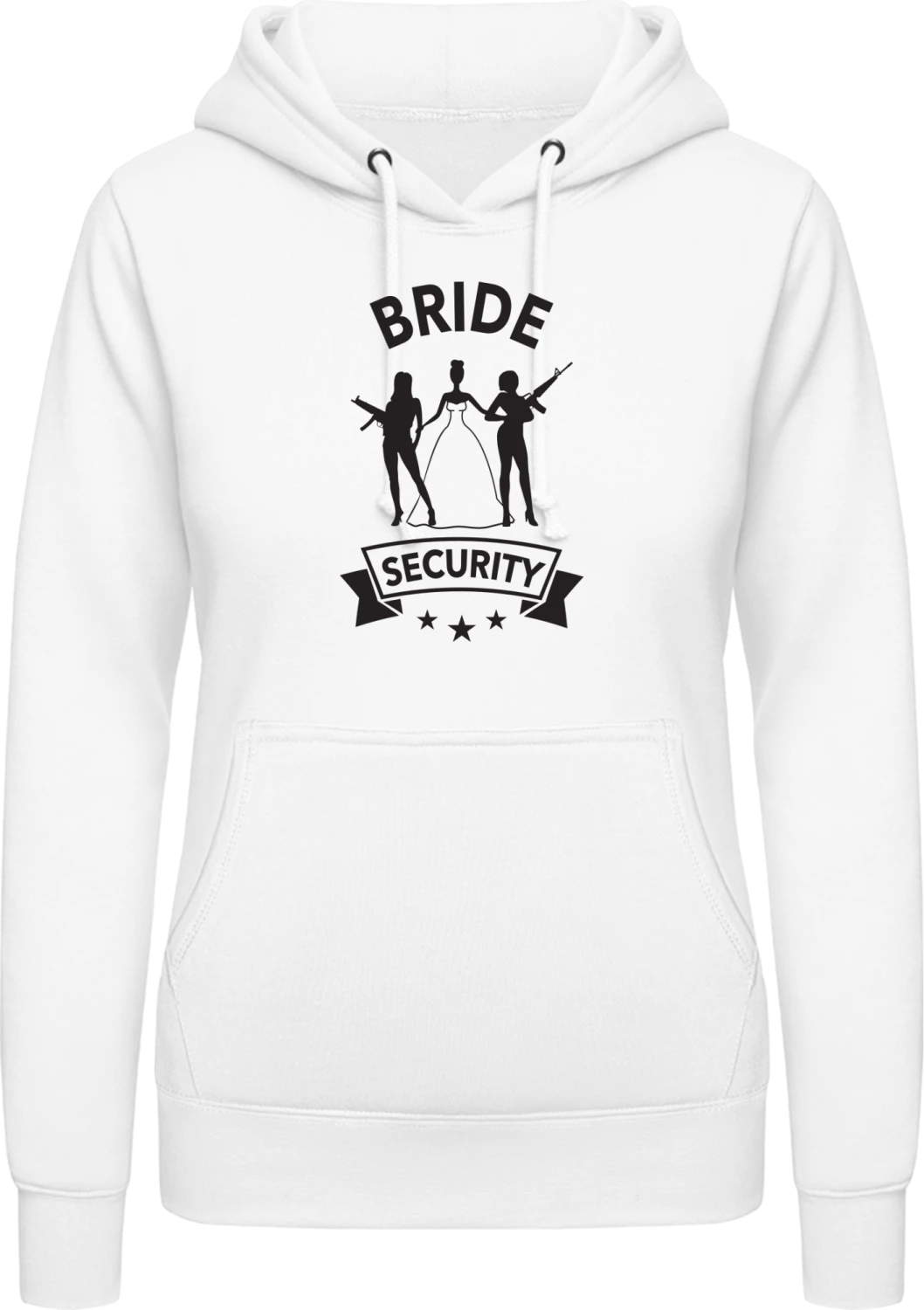 Bride Security Armed - Arctic white AWDis ladies hoodie - Front