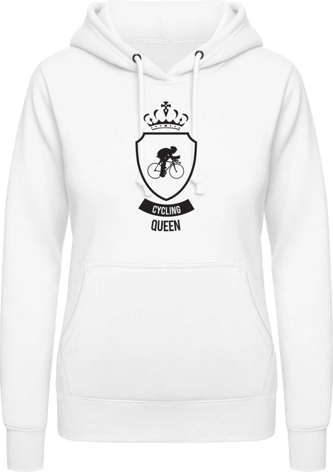 Cycling Queen - Arctic white AWDis ladies hoodie - Front