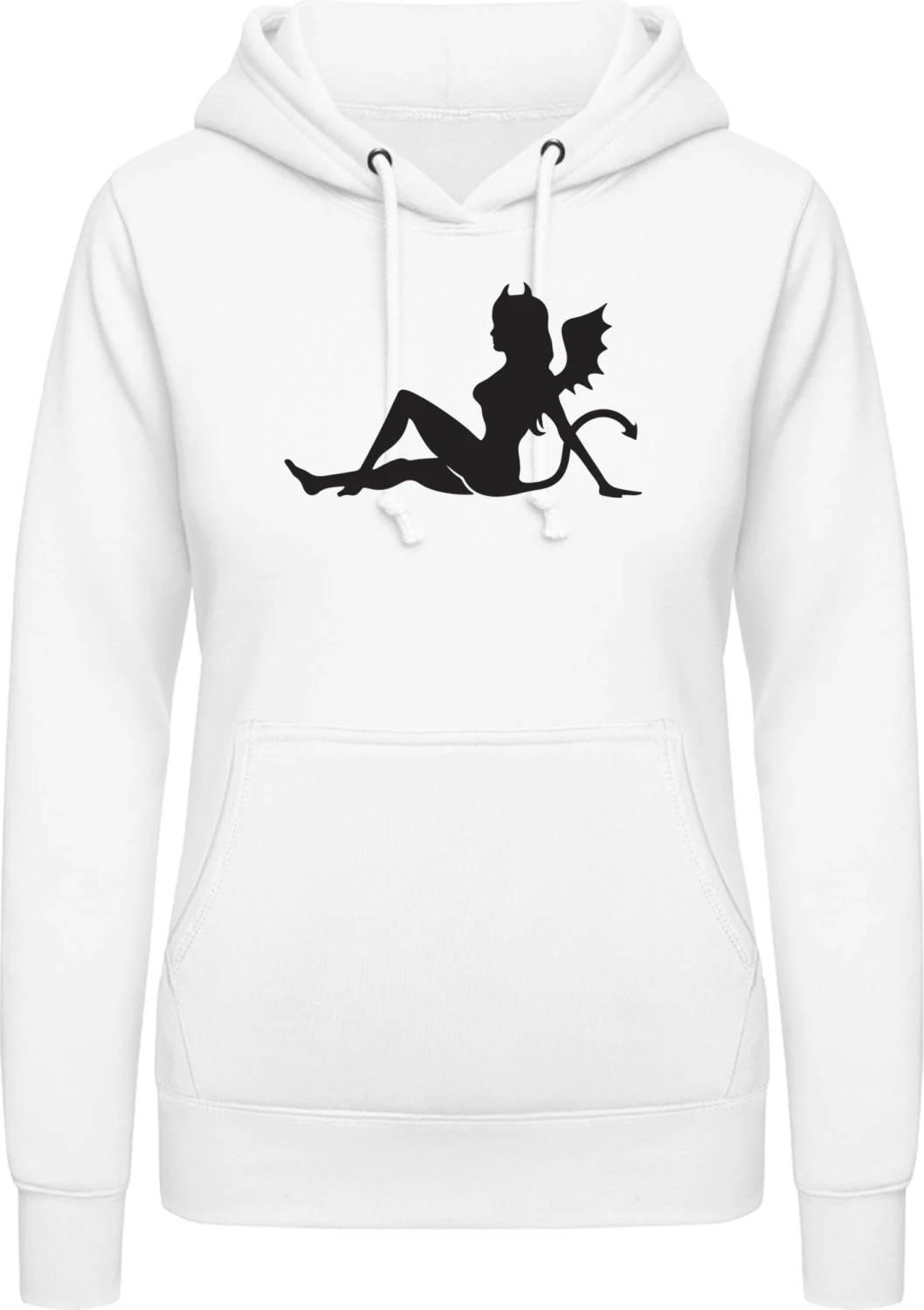 Female Devil - Arctic white AWDis ladies hoodie - Front