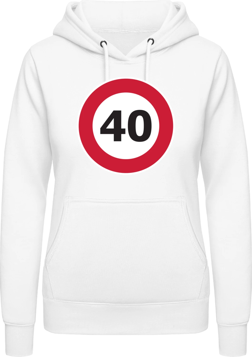 40 Speed Limit - Arctic white AWDis ladies hoodie - Front