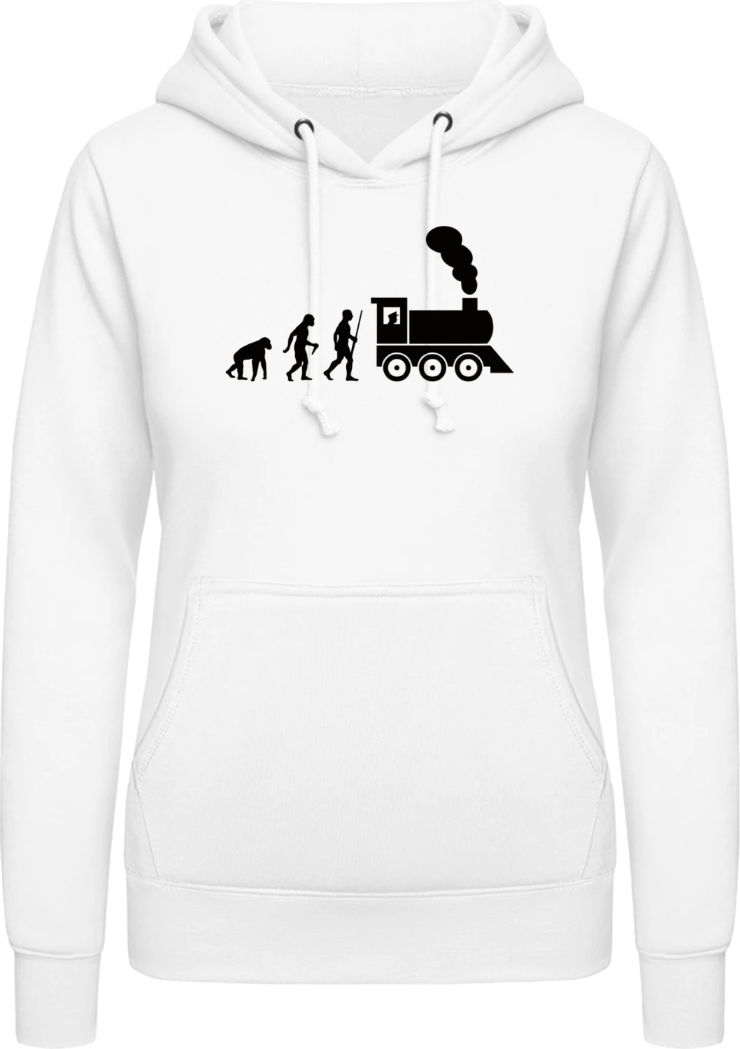 Train Driver Evolution - Arctic white AWDis ladies hoodie - Front