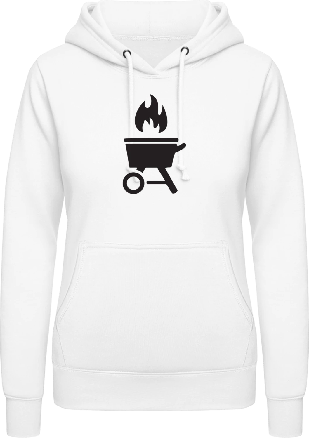 Grill BBQ - Arctic white AWDis ladies hoodie - Front