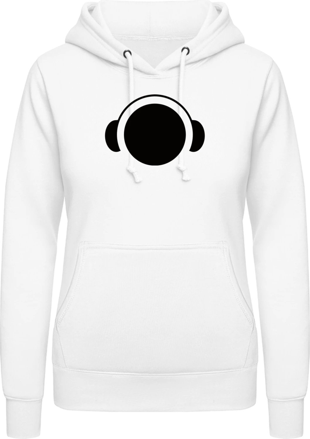 Dj Music Headphones Logo - Arctic white AWDis ladies hoodie - Front