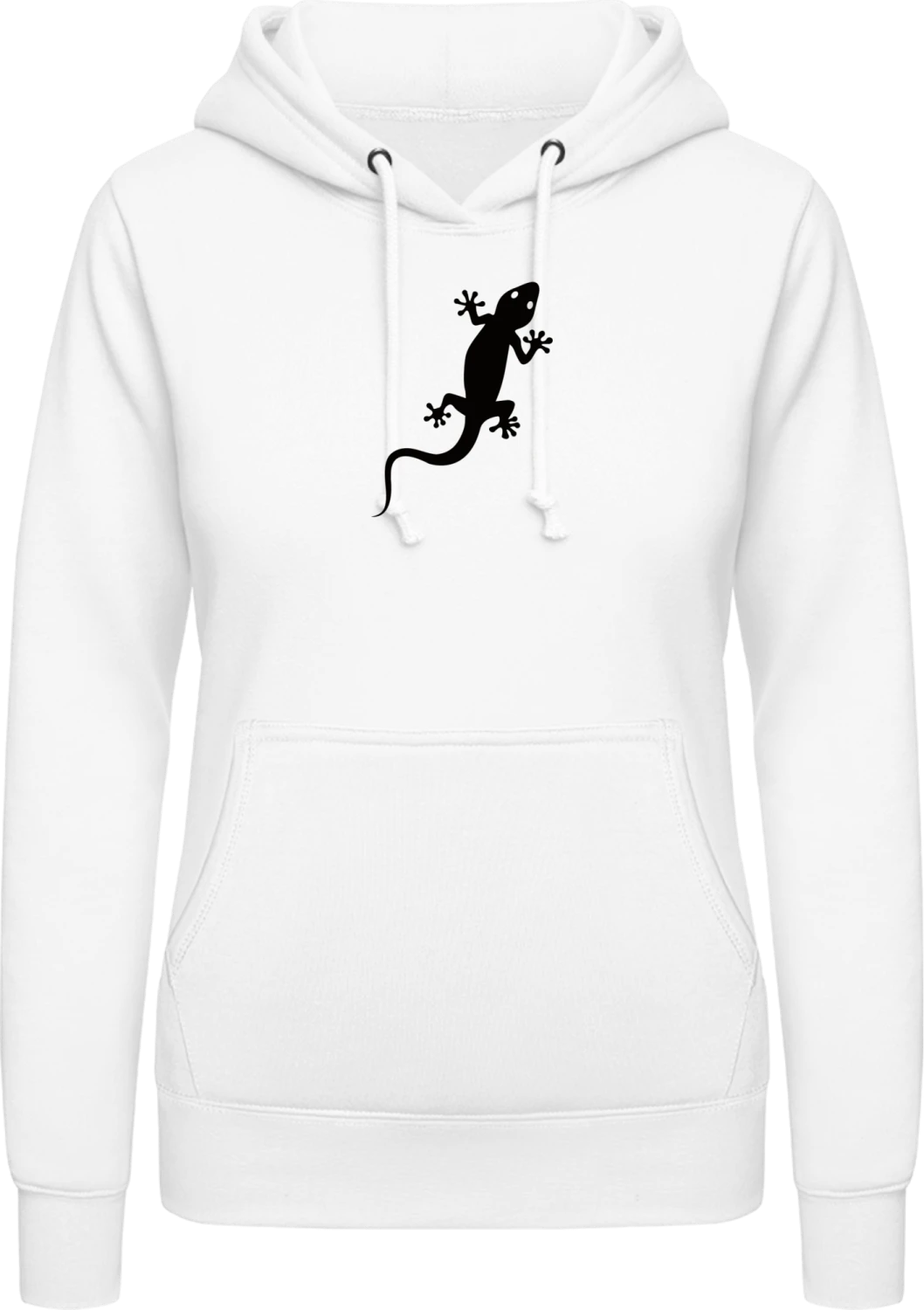 Gecko Silhouette - Arctic white AWDis ladies hoodie - Front