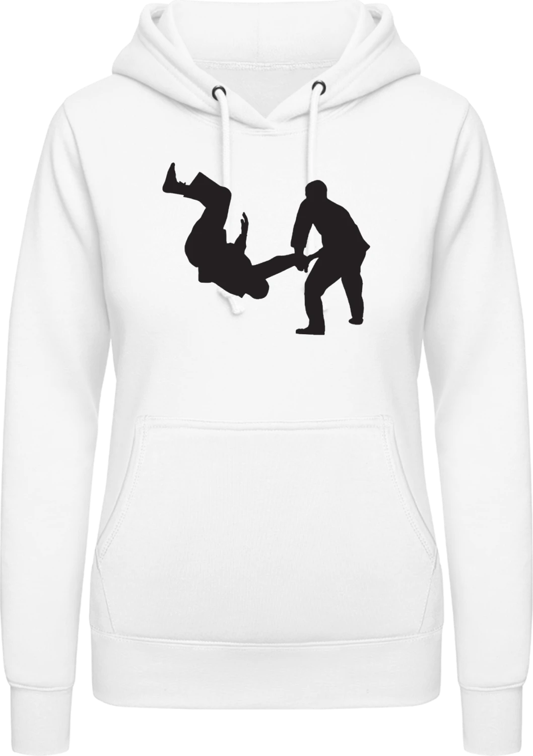 Judo Scene - Arctic white AWDis ladies hoodie - Front