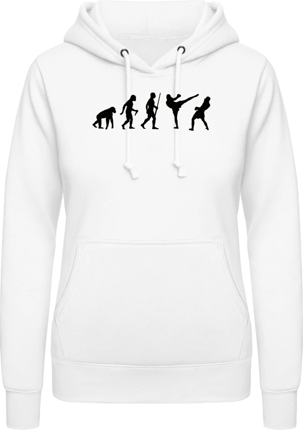 Muay Thai Evolution - Arctic white AWDis ladies hoodie - Front