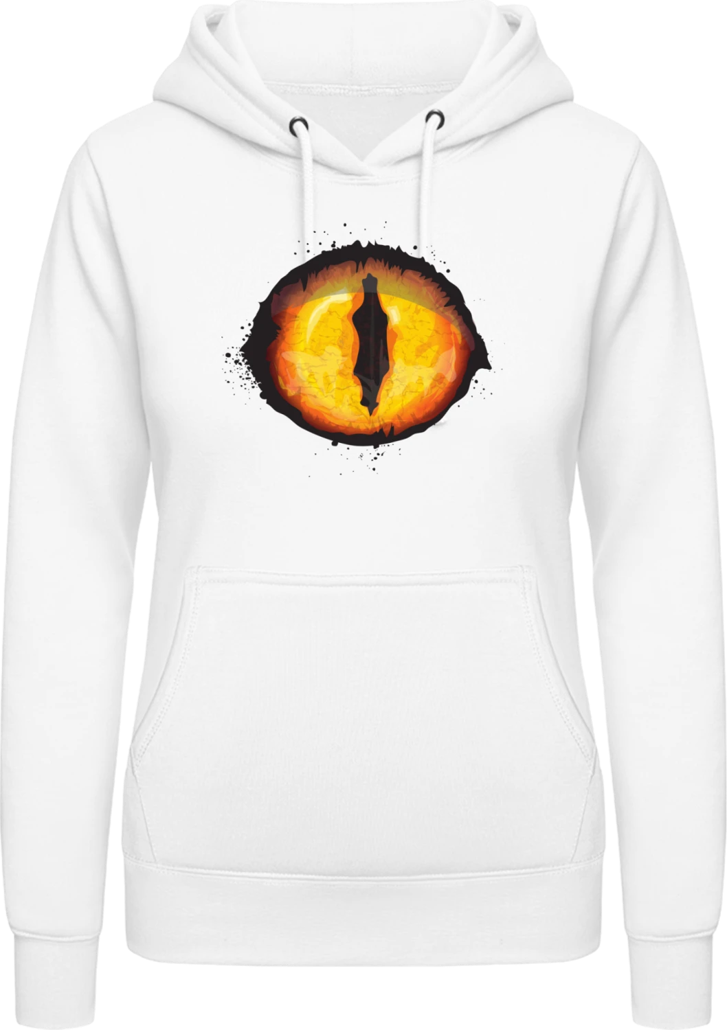 Scary Yellow Monster Eye - Arctic white AWDis ladies hoodie - Front