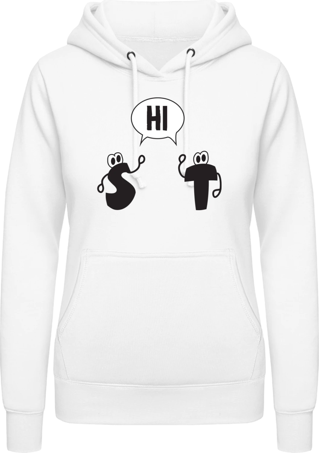 Shit Comic - Arctic white AWDis ladies hoodie - Front