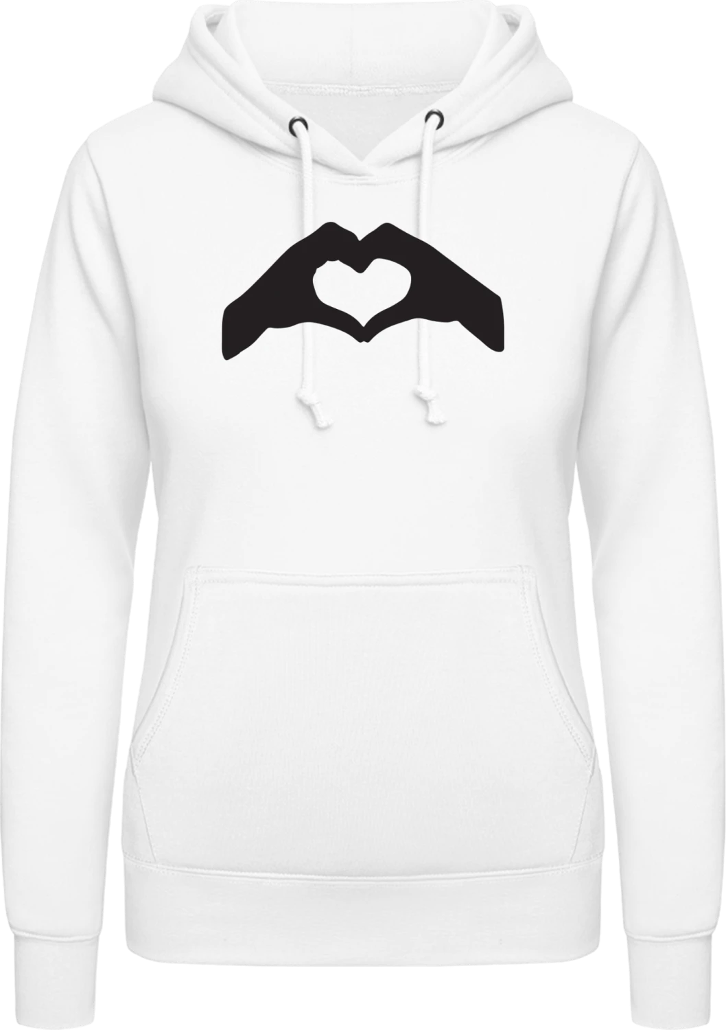 Heart Hands - Arctic white AWDis ladies hoodie - Front