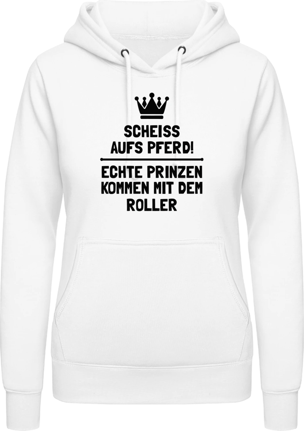 Echte Prinzen kommen mit dem Roller - Arctic white AWDis ladies hoodie - Front