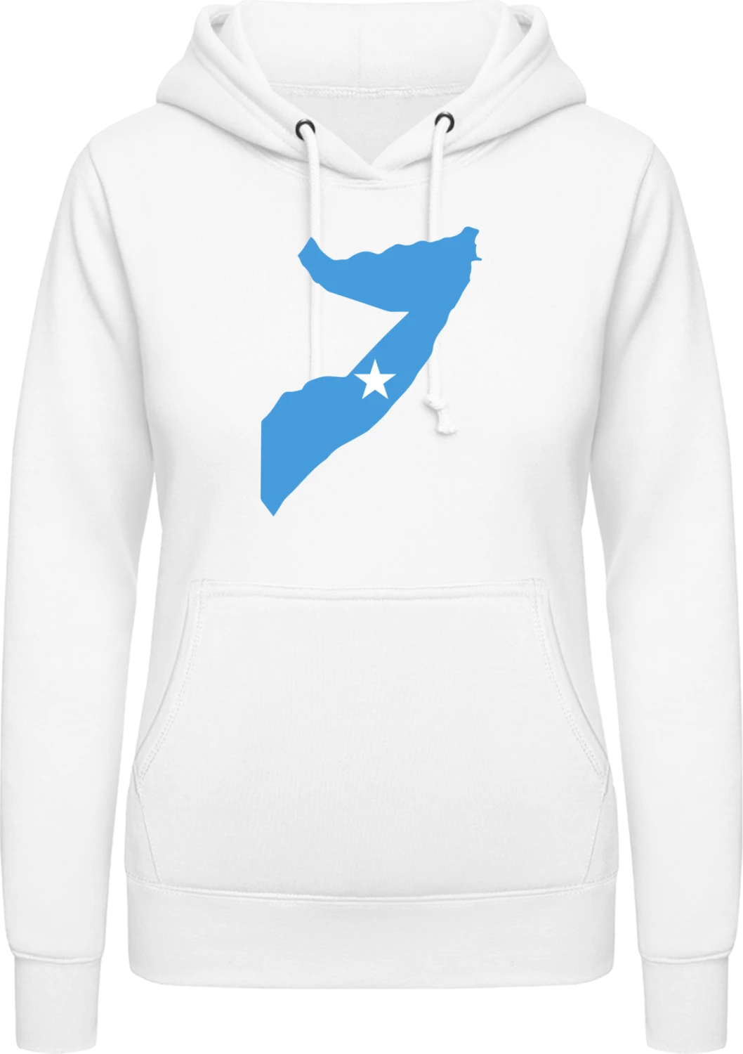 Somalia Map - Arctic white AWDis ladies hoodie - Front