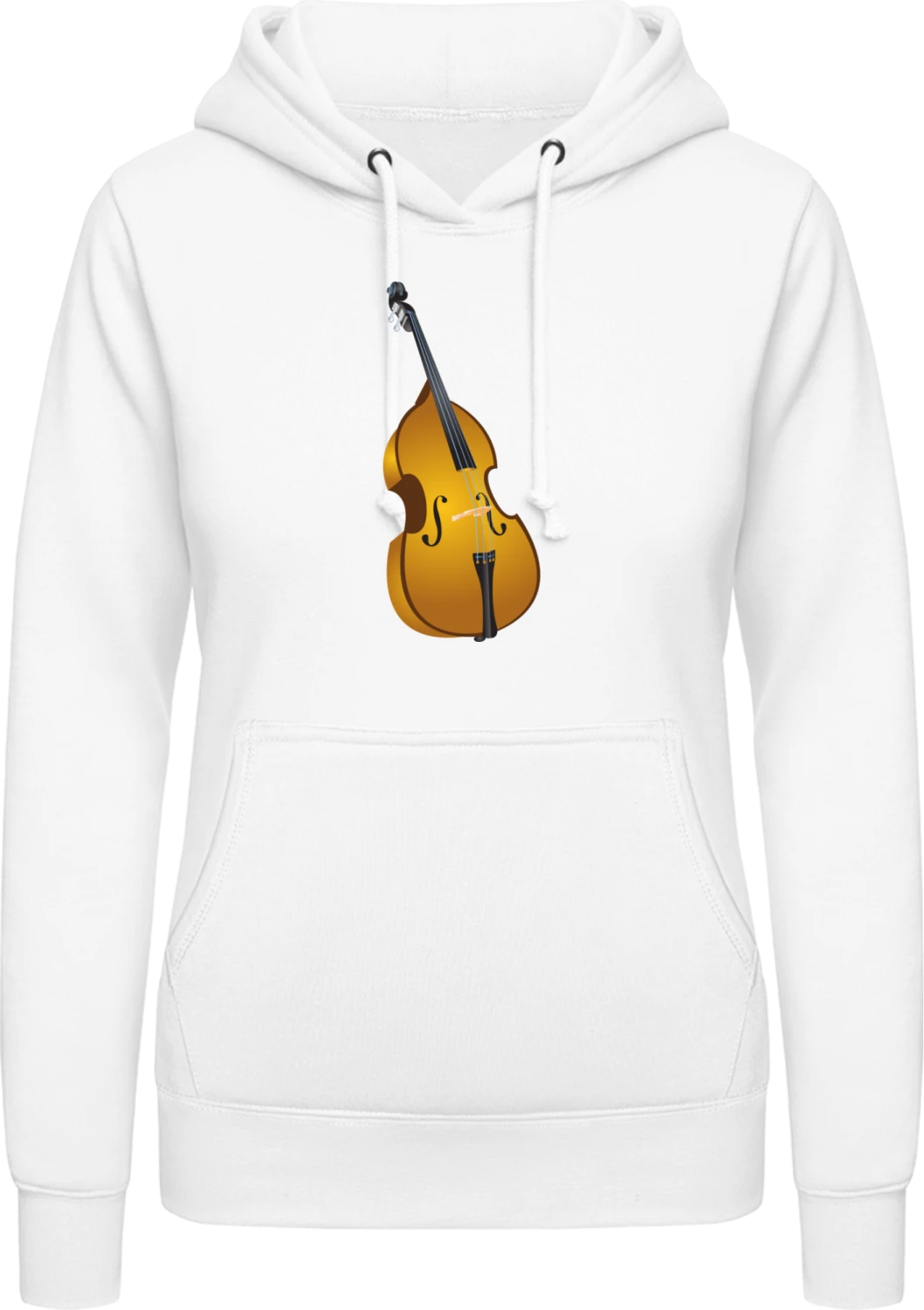 Double Bass - Arctic white AWDis ladies hoodie - Front