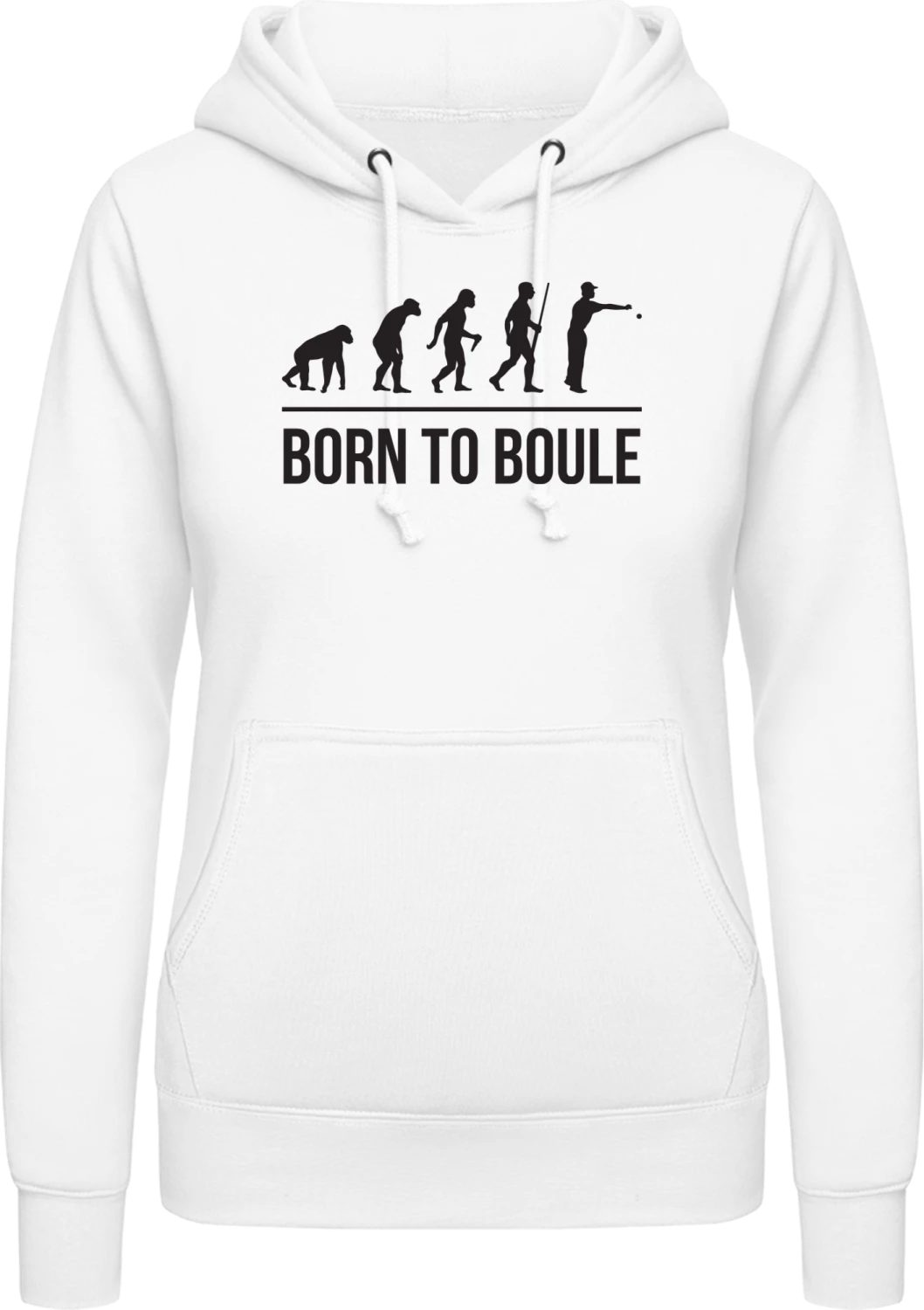 Born To Boule - Arctic white AWDis ladies hoodie - Front