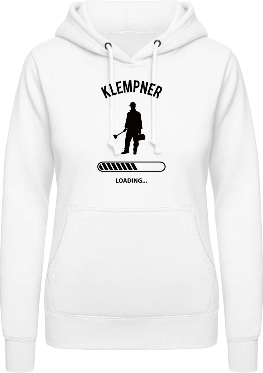 Klempner Loading - Arctic white AWDis ladies hoodie - Front