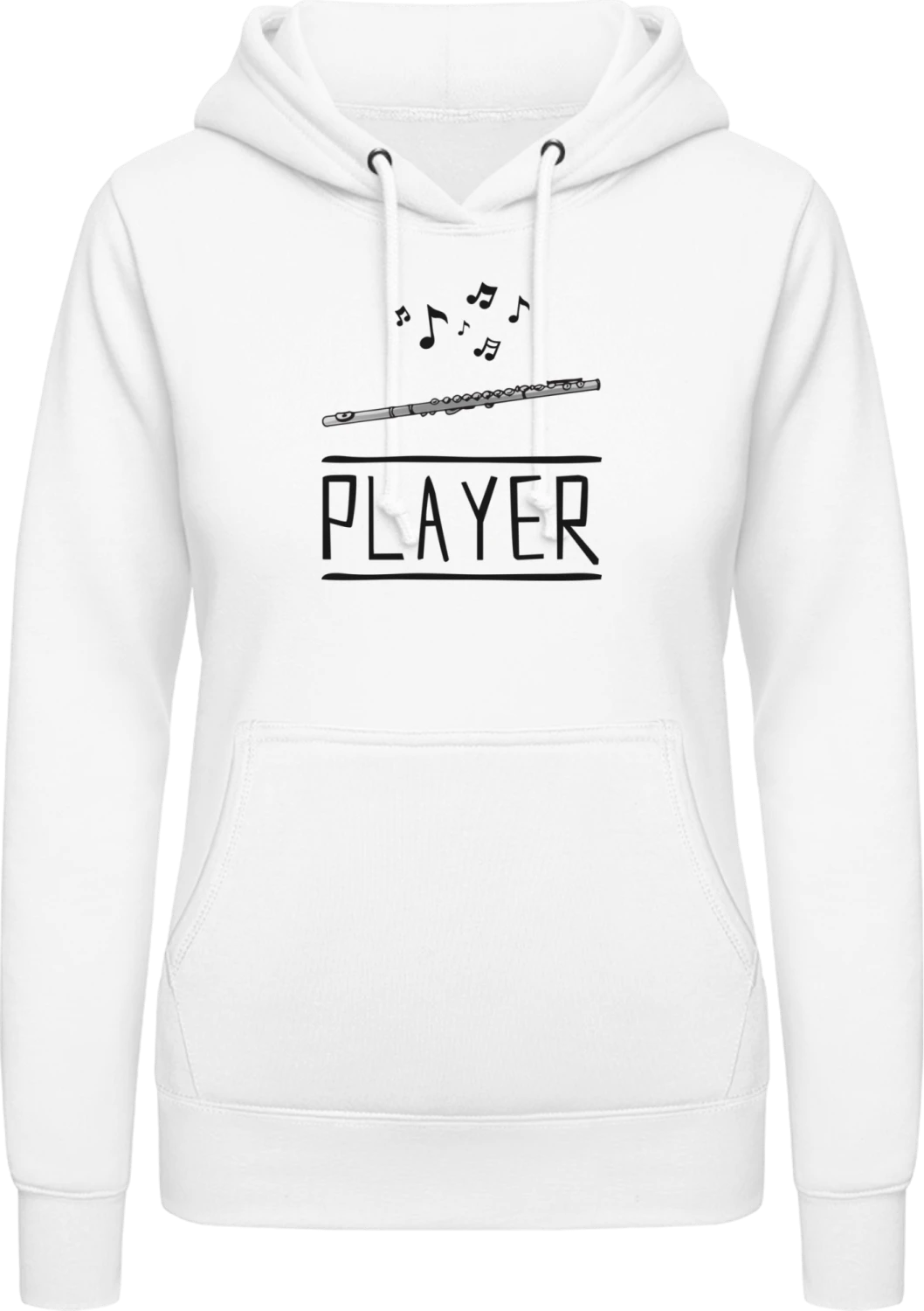 Flute Player - Arctic white AWDis ladies hoodie - Front