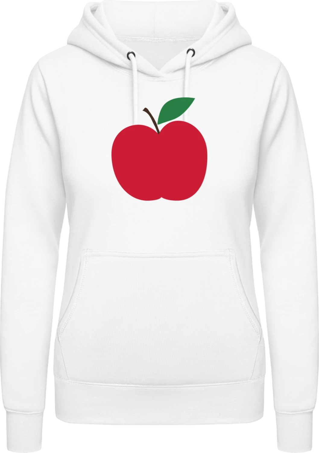 Apple Illustration - Arctic white AWDis ladies hoodie - Front