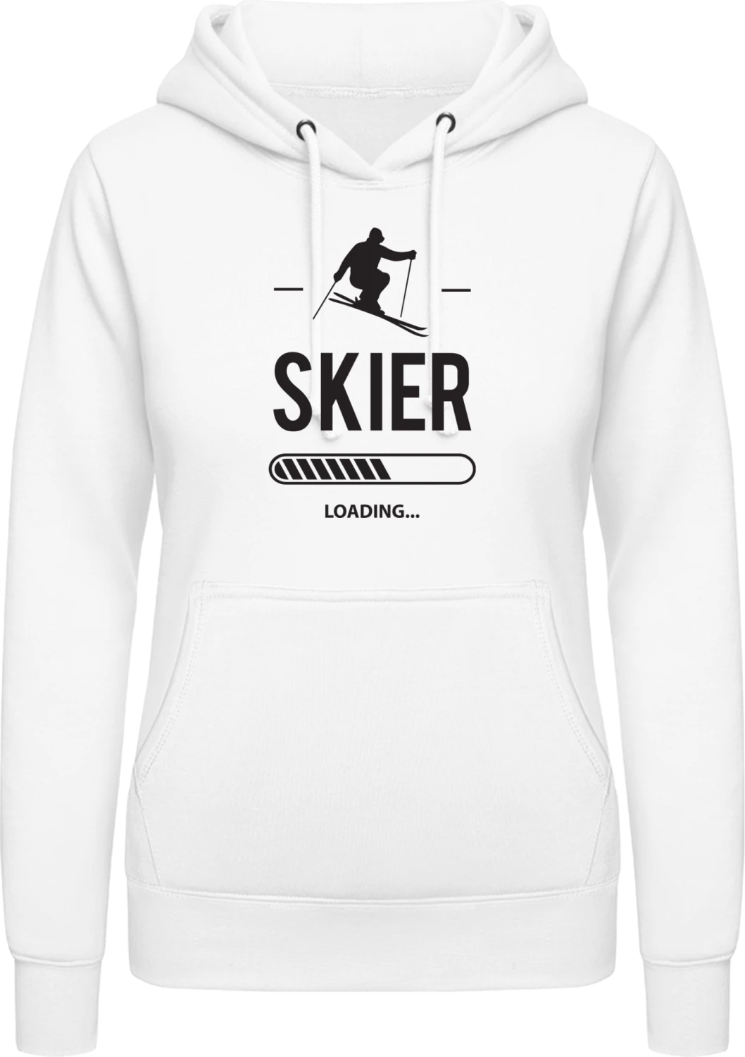 Skier Loading - Arctic white AWDis ladies hoodie - Front