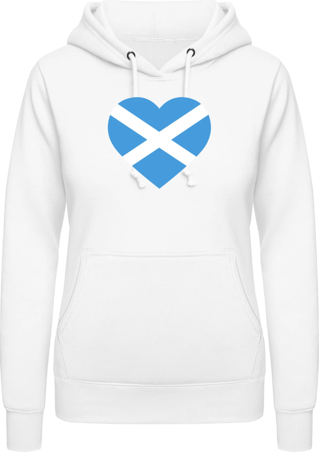 Scotland Heart Flag - Arctic white AWDis ladies hoodie - Front