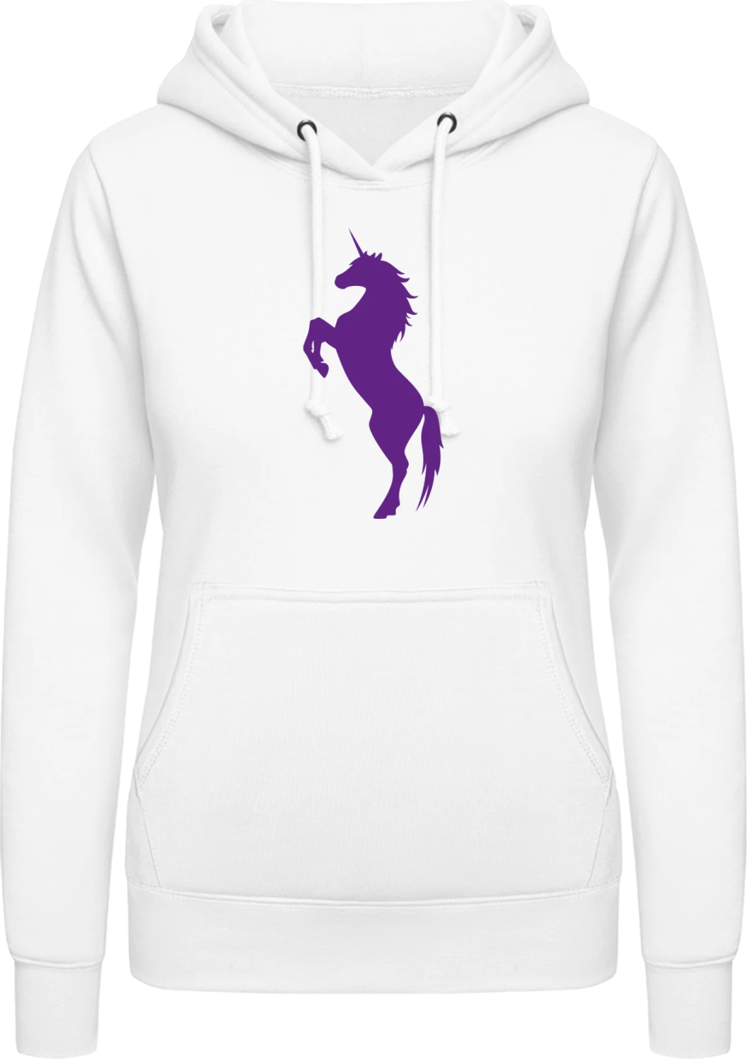 Wild Unicorn Silhouette - Arctic white AWDis ladies hoodie - Front