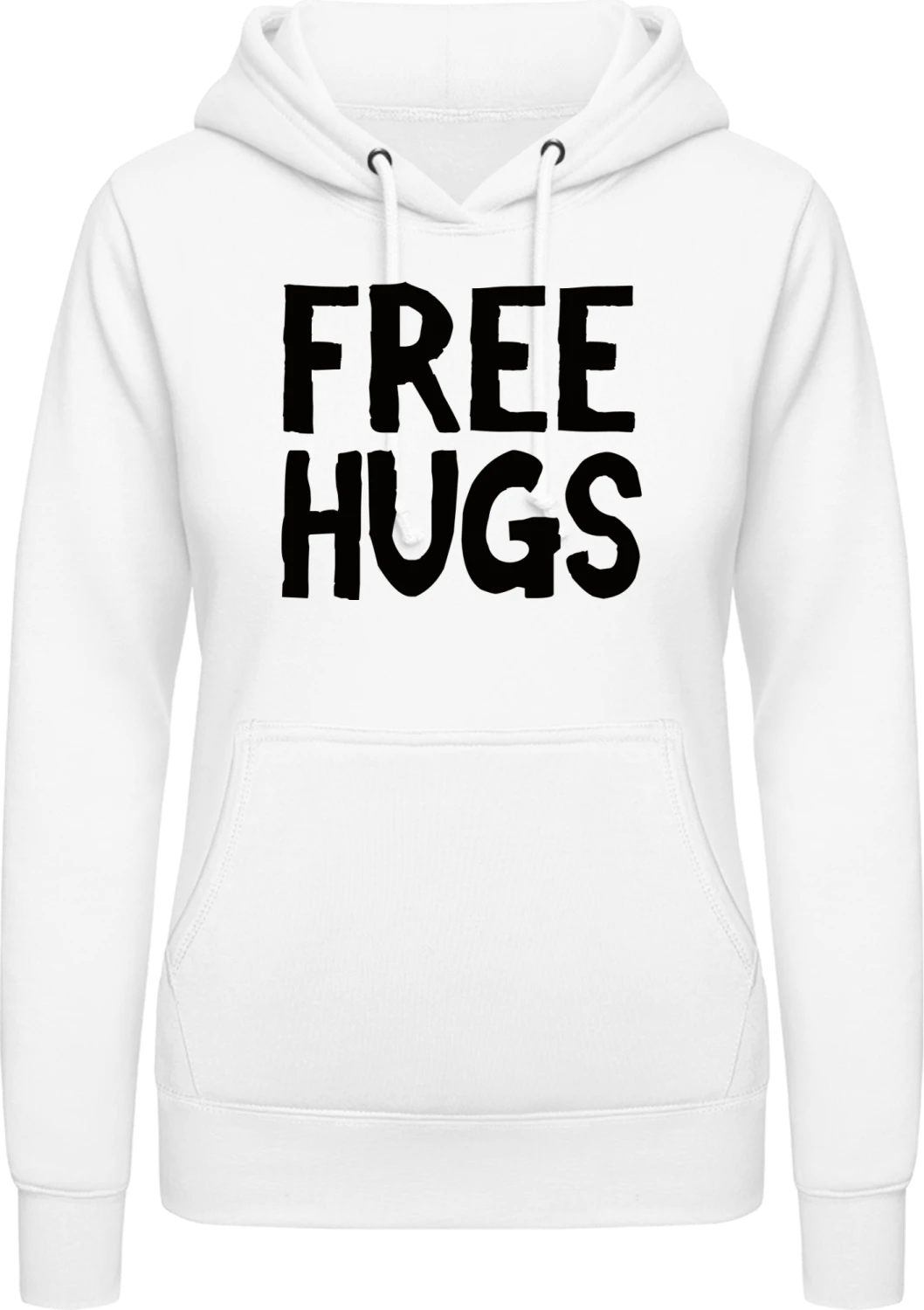 Free Hugs - Arctic white AWDis ladies hoodie - Front