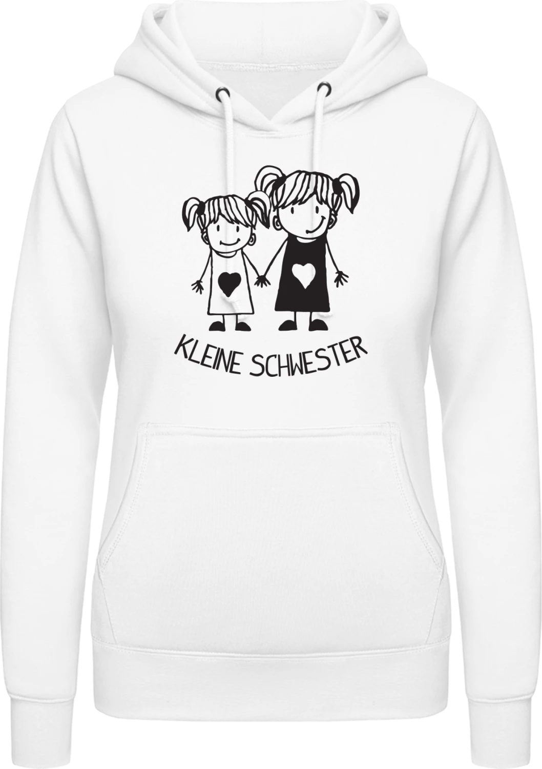 Comic Kleine Schwester - Arctic white AWDis ladies hoodie - Front