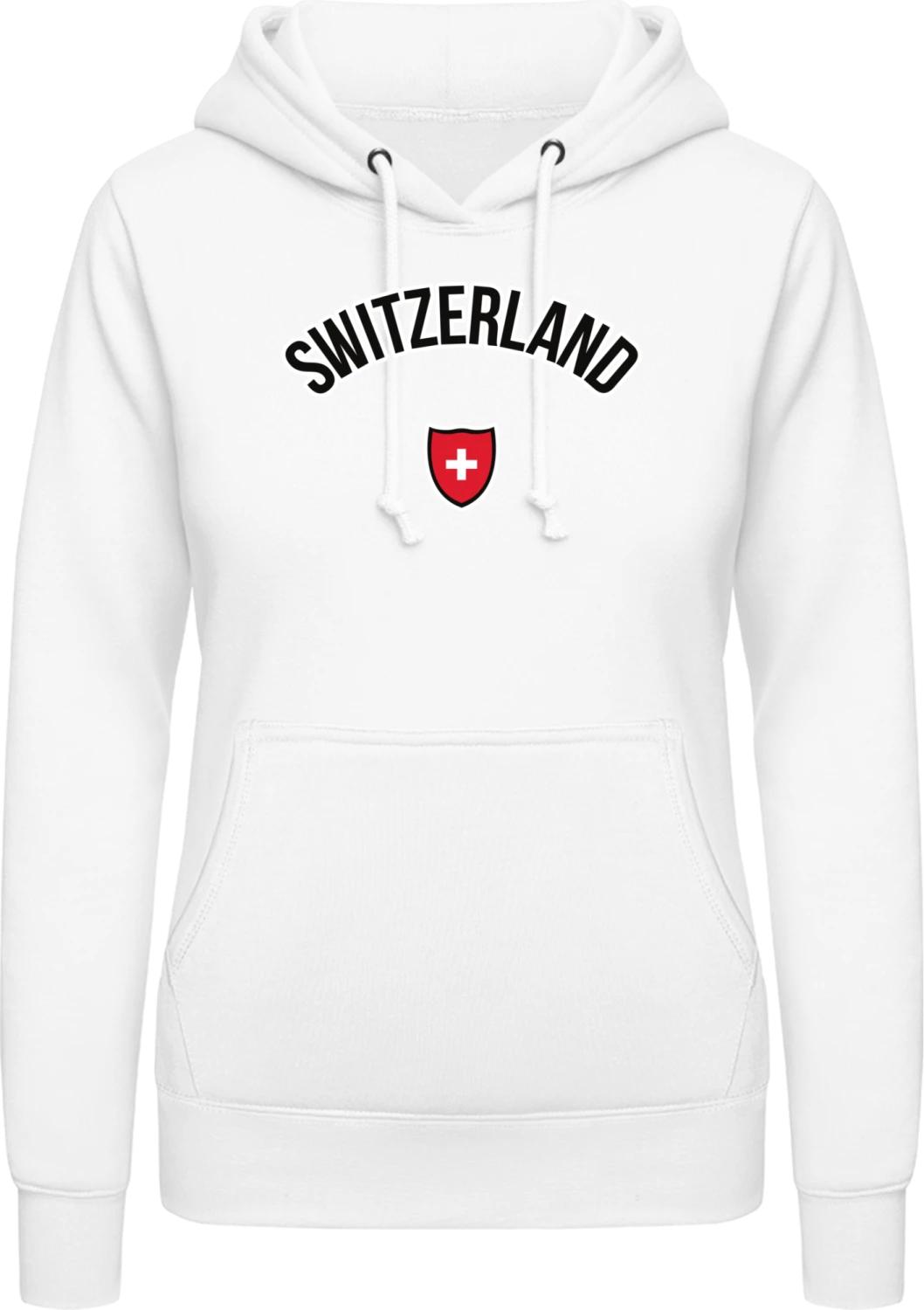 Switzerland Football Fan - Arctic white AWDis ladies hoodie - Front