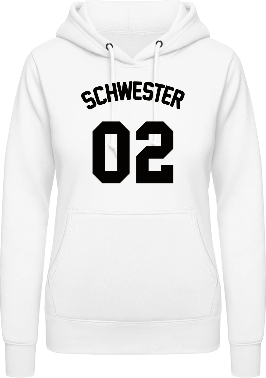 Schwester 02 - Arctic white AWDis ladies hoodie - Front