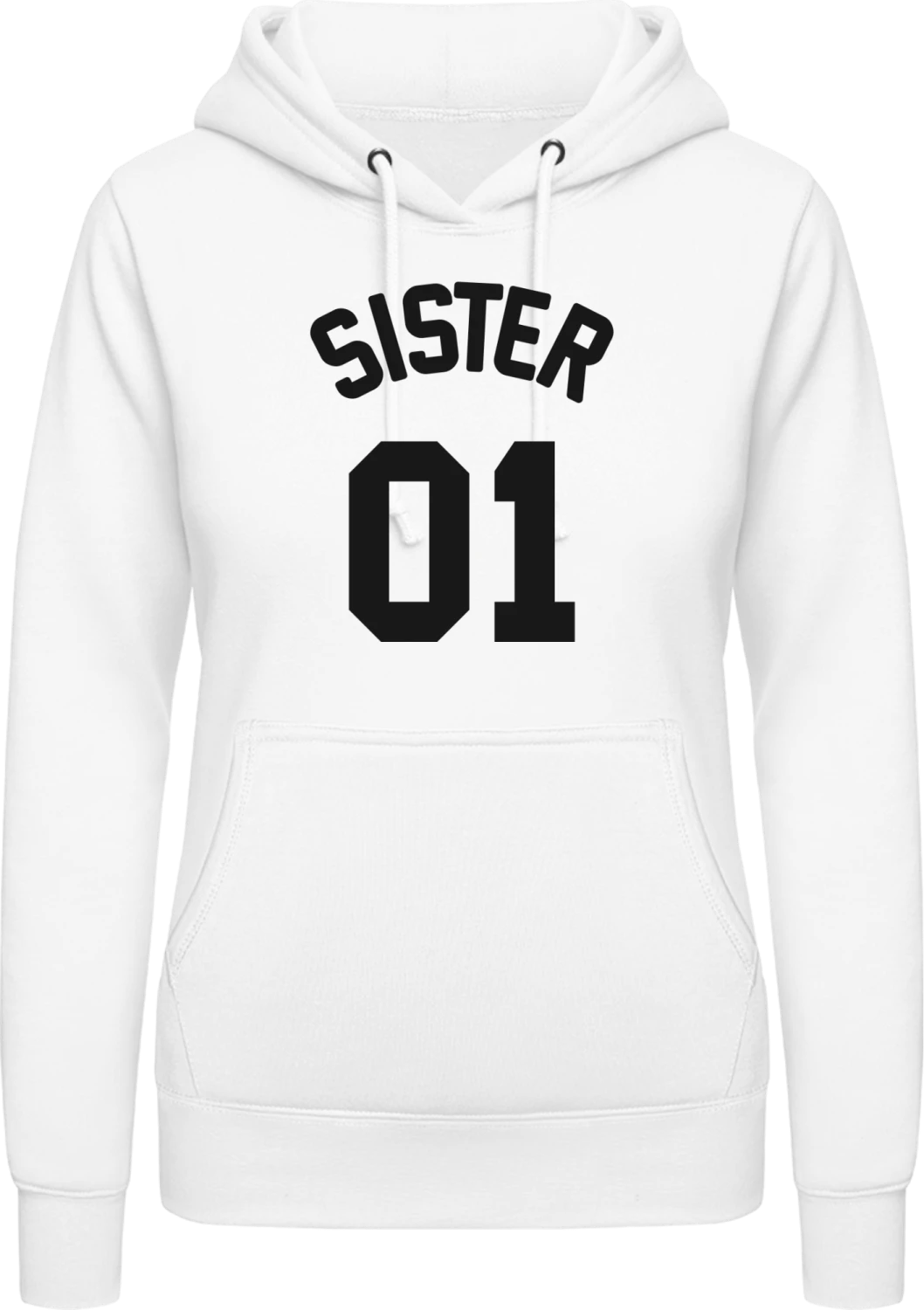 Sister 01 - Arctic white AWDis ladies hoodie - Front