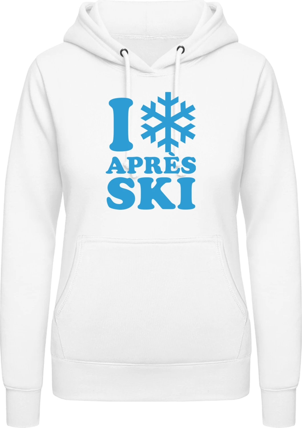 I Love Après Ski - Arctic white AWDis ladies hoodie - Front