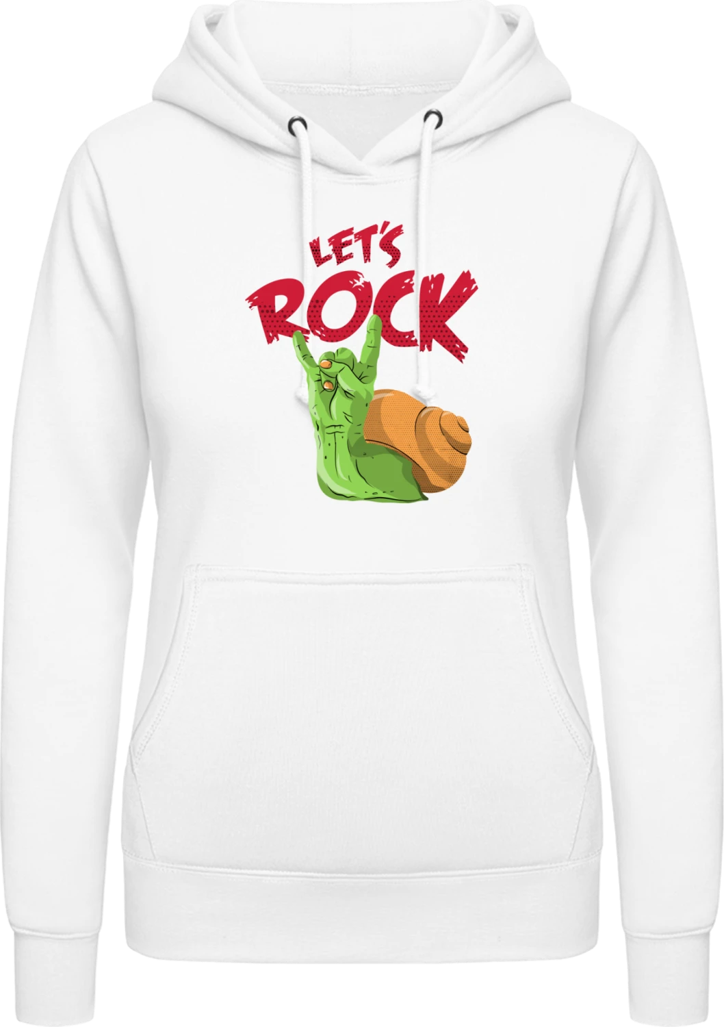 Let's Rock - Arctic white AWDis ladies hoodie - Front