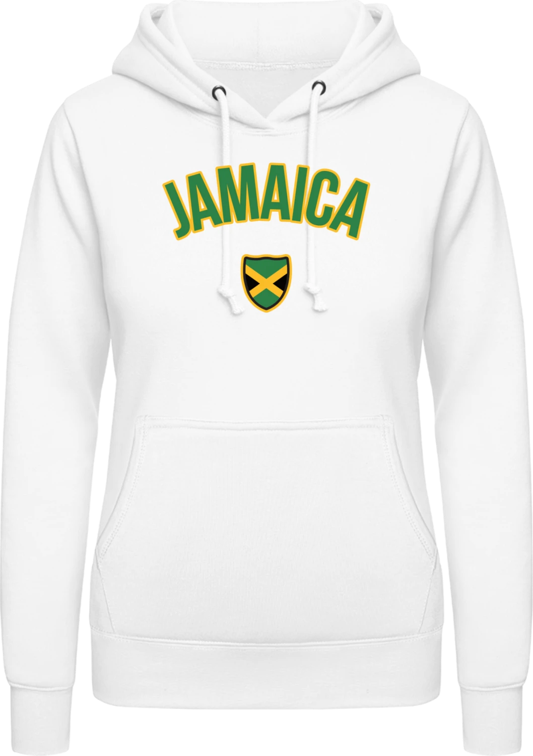 JAMAICA Fan - Arctic white AWDis ladies hoodie - Front