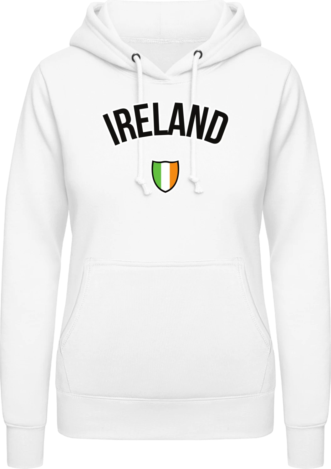 IRELAND Football Fan - Arctic white AWDis ladies hoodie - Front