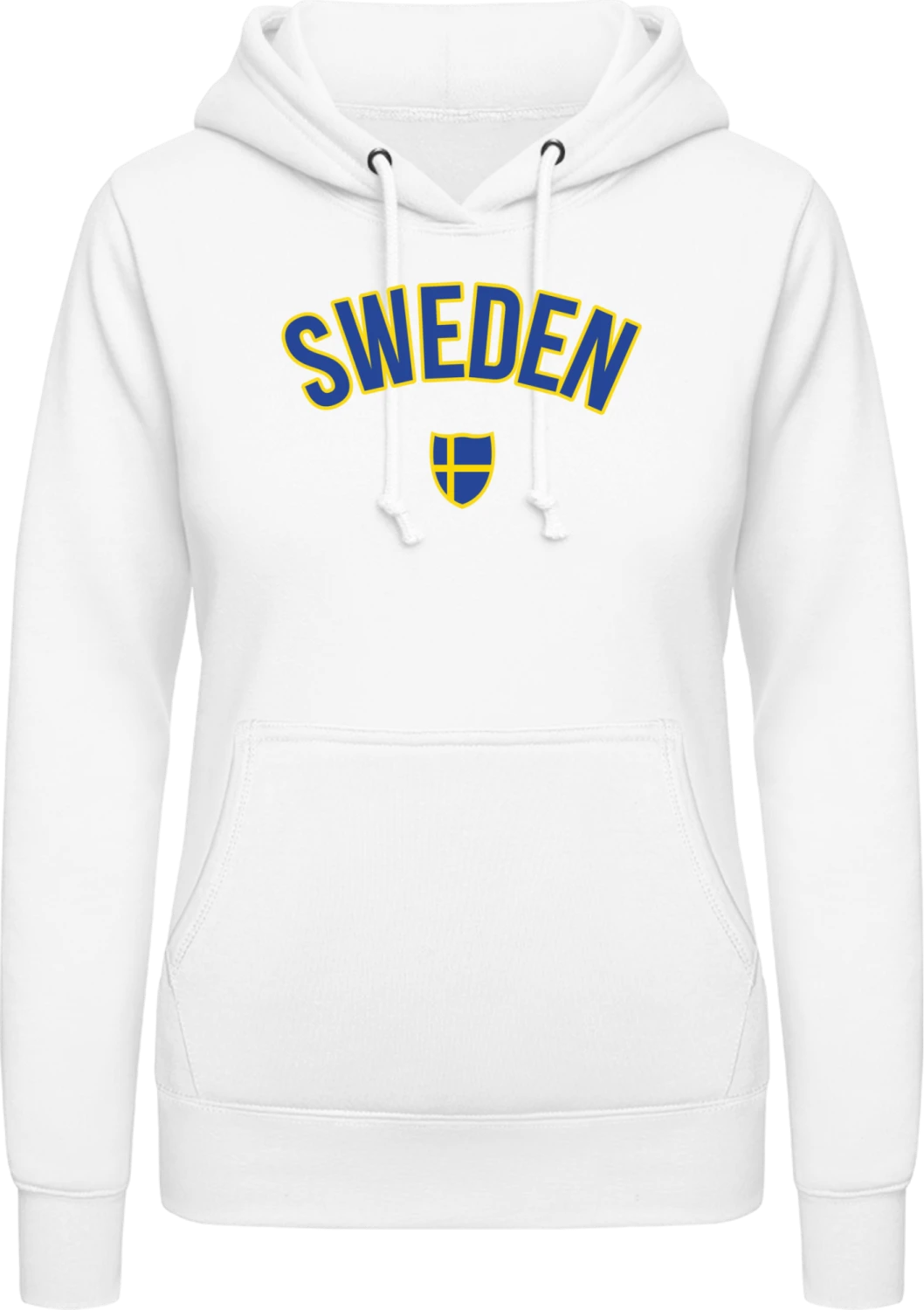 SWEDEN Football Fan - Arctic white AWDis ladies hoodie - Front