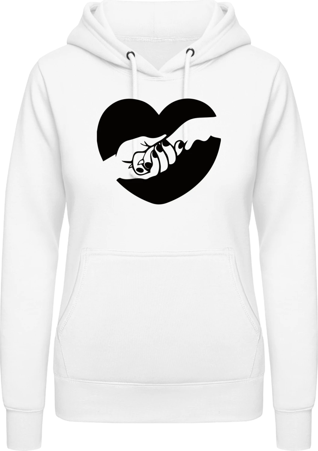 Paw In Hand - Arctic white AWDis ladies hoodie - Front