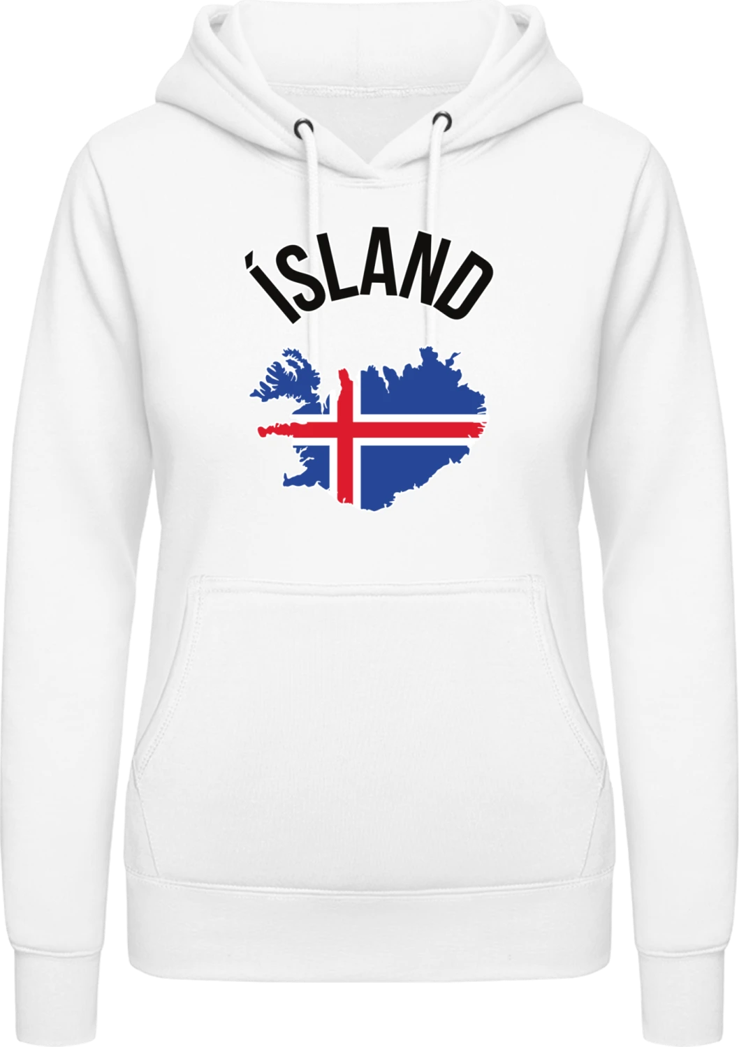 Island Map - Arctic white AWDis ladies hoodie - Front