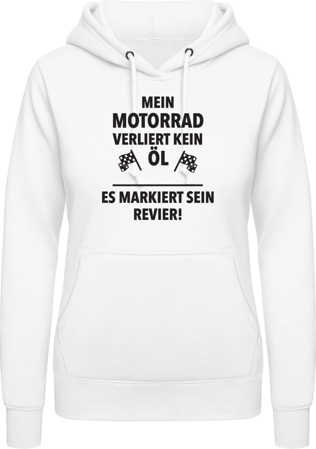 Motorrad markiert sein Revier  - Arctic white AWDis ladies hoodie - Front