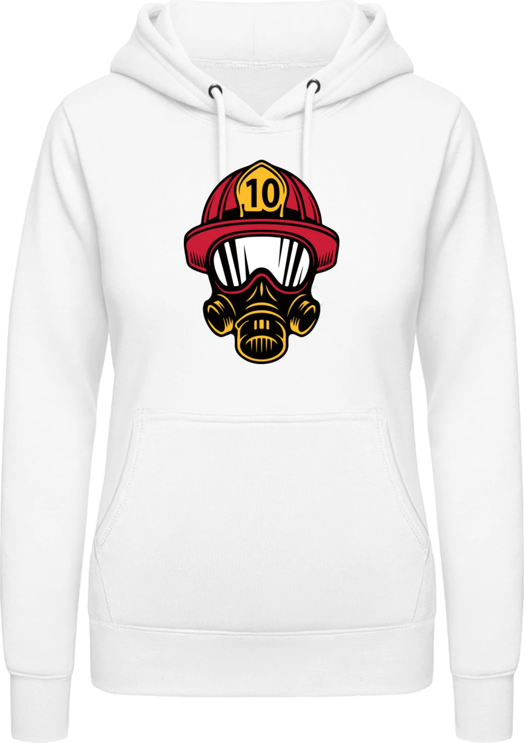 Firefighter Colored Mask - Arctic white AWDis ladies hoodie - Front