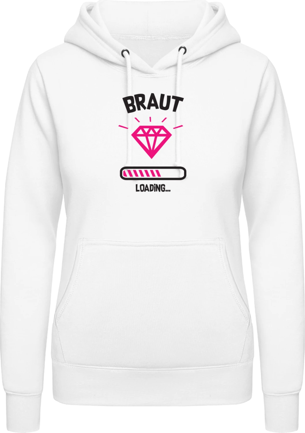 Braut Loading Diamant - Arctic white AWDis ladies hoodie - Front