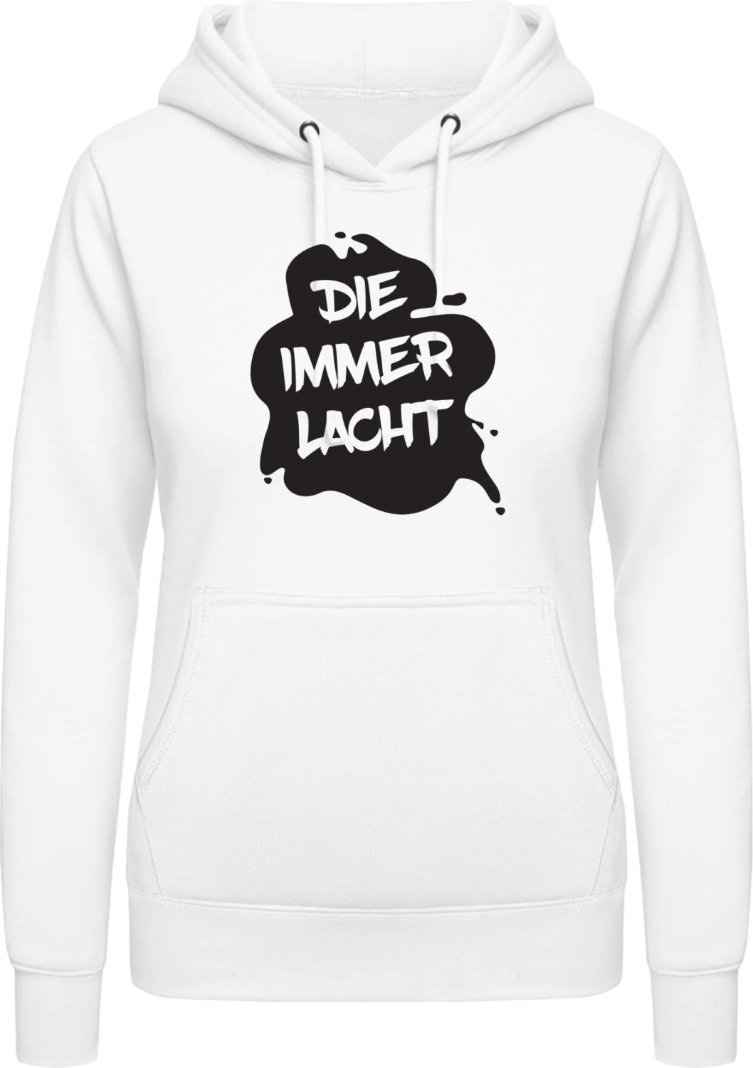 Die immer lacht - Arctic white AWDis ladies hoodie - Front