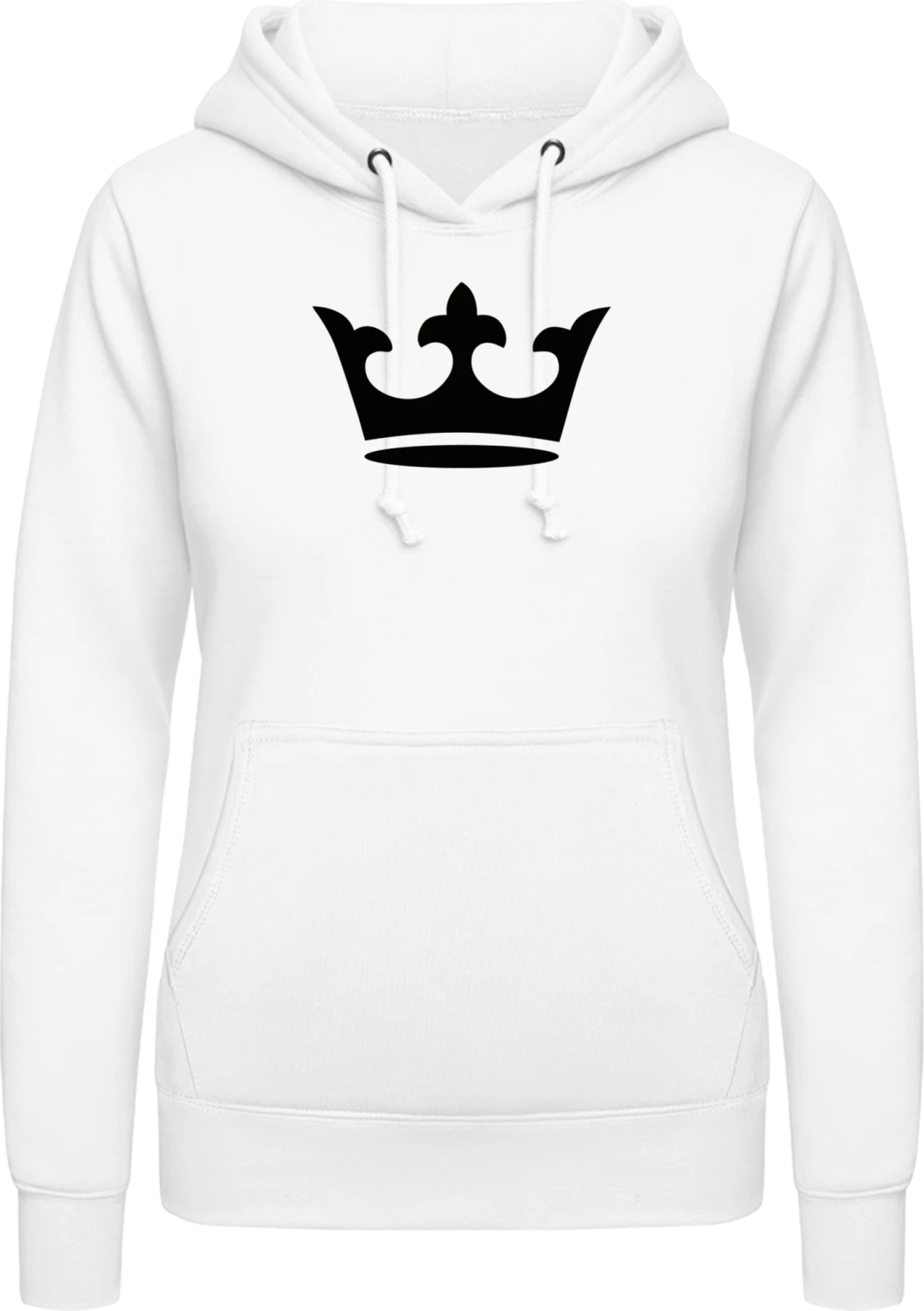 Crown Silhouette - Arctic white AWDis ladies hoodie - Front