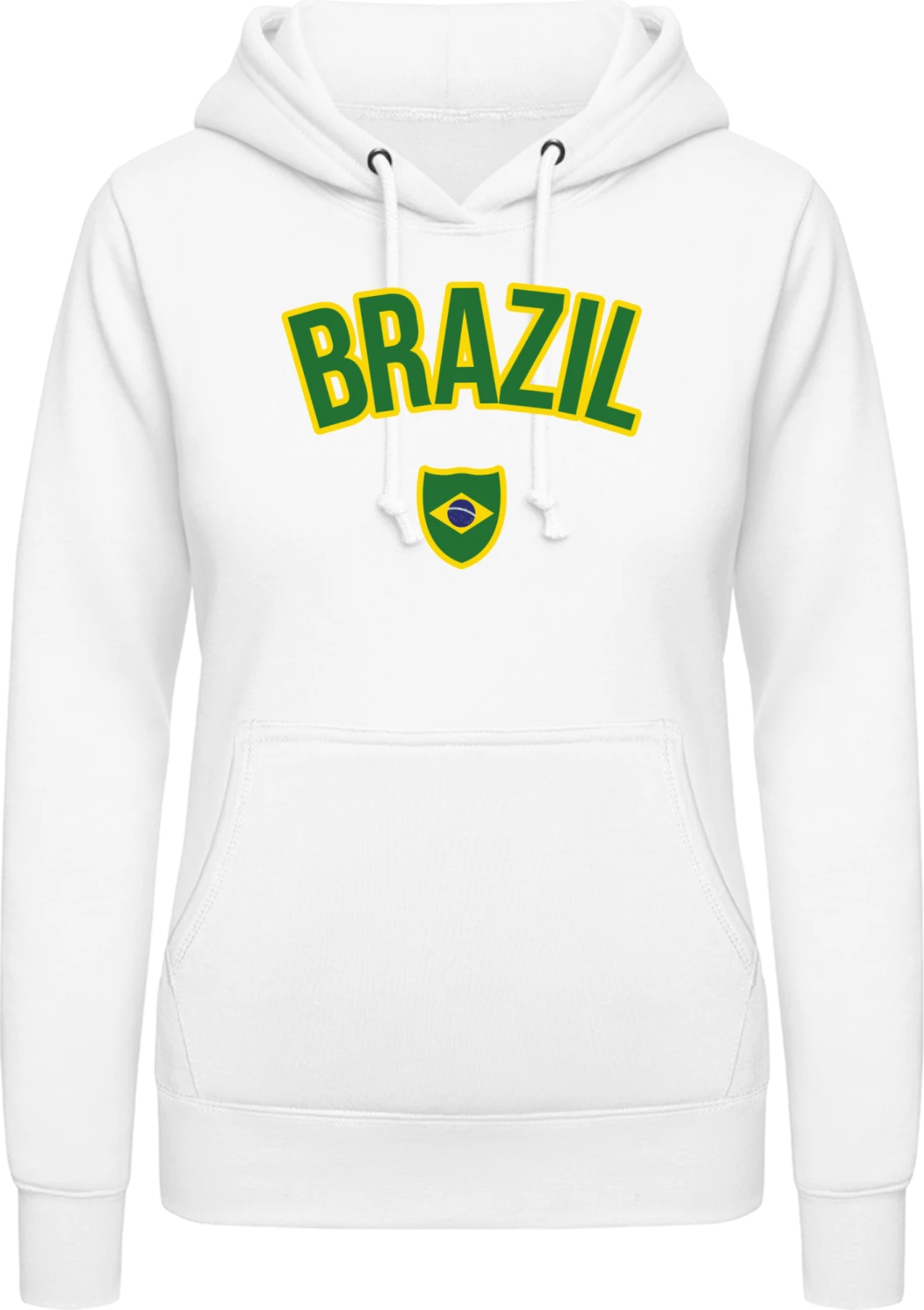 BRAZIL Fan - Arctic white AWDis ladies hoodie - Front